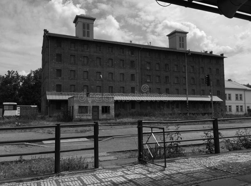 Kutna Hora, Czech Republic - abandoned old plant by railway station. stock photo Kutna Hora, Czech Republic - abandoned old plant by railway station. stock photo
