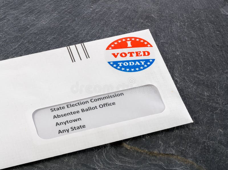 Kuvert adresserat till den statliga valkommittén för röstning per post