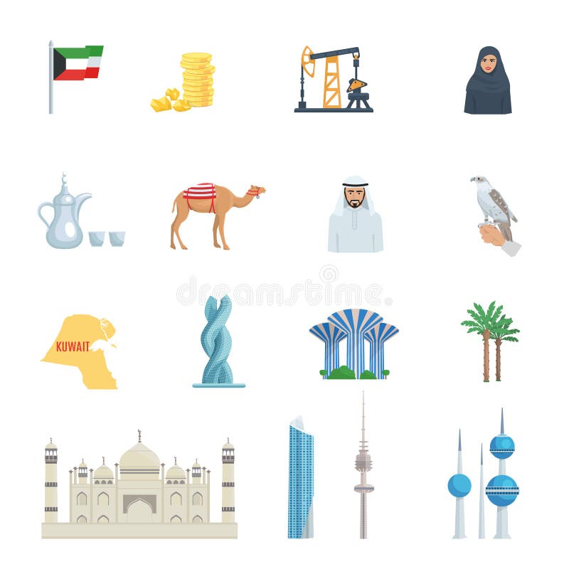 Kuwait Culture Flat Icon Set Stock Vector - Illustration of collection, emblem: 70017967 Kuwait Culture Flat Icon Set Stock Vector - Illustration of collection, emblem: 70017967