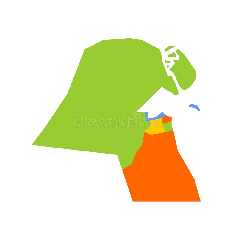 Kuwait political map of administrative divisions royalty free illustration
