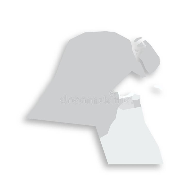 Kuwait political map of administrative divisions stock illustration