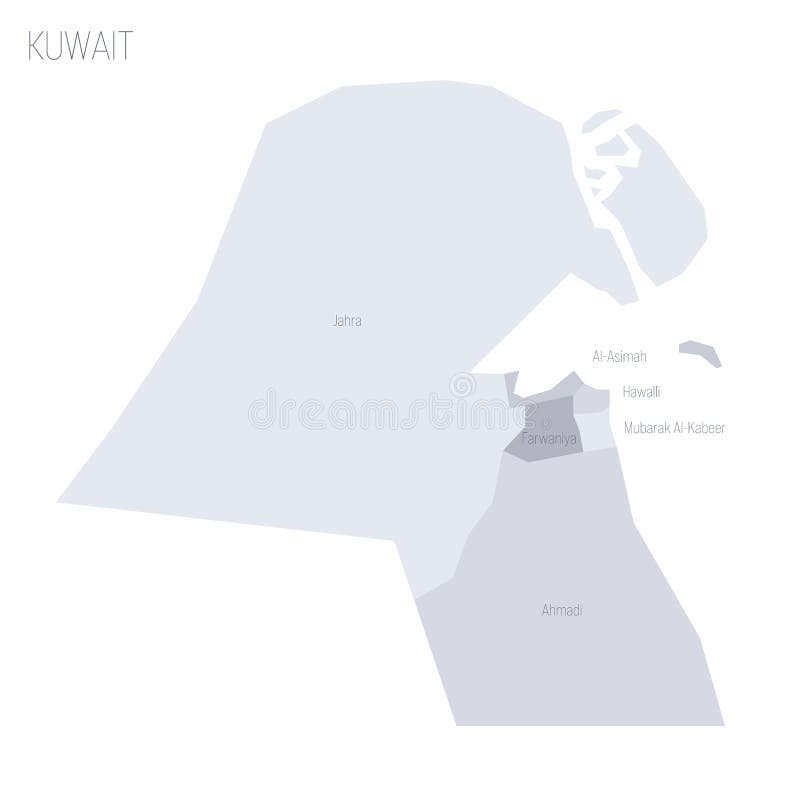 Kuwait political map of administrative divisions royalty free illustration