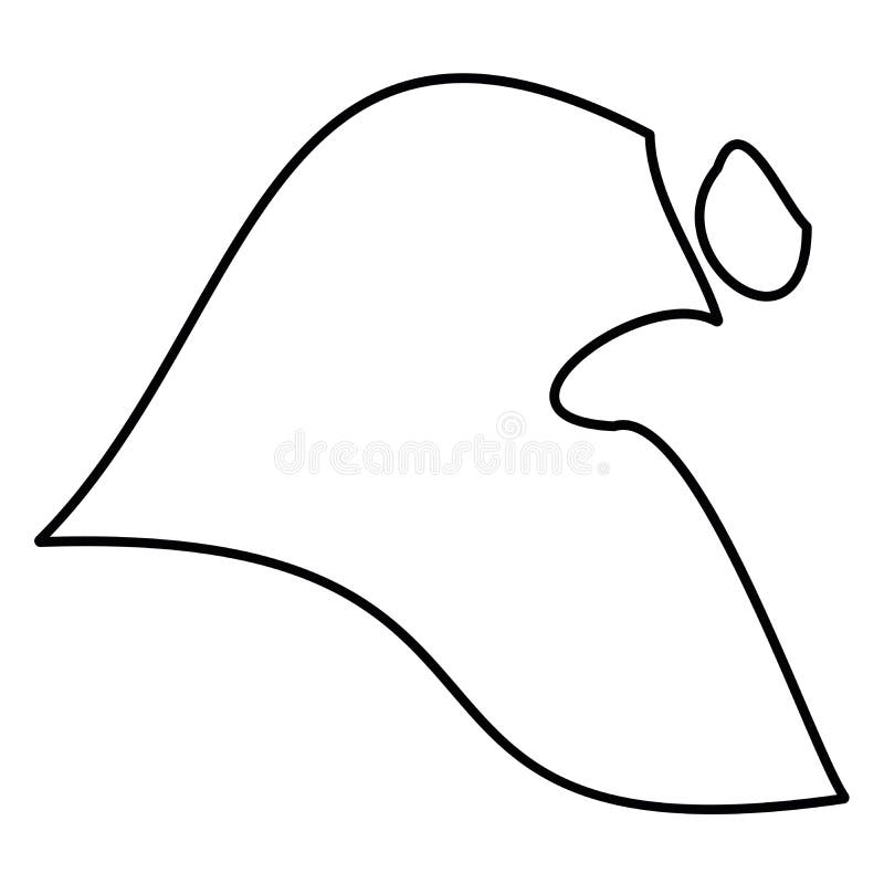 Kuwait - solid black outline border map of country area. Simple flat vector illustration royalty free illustration