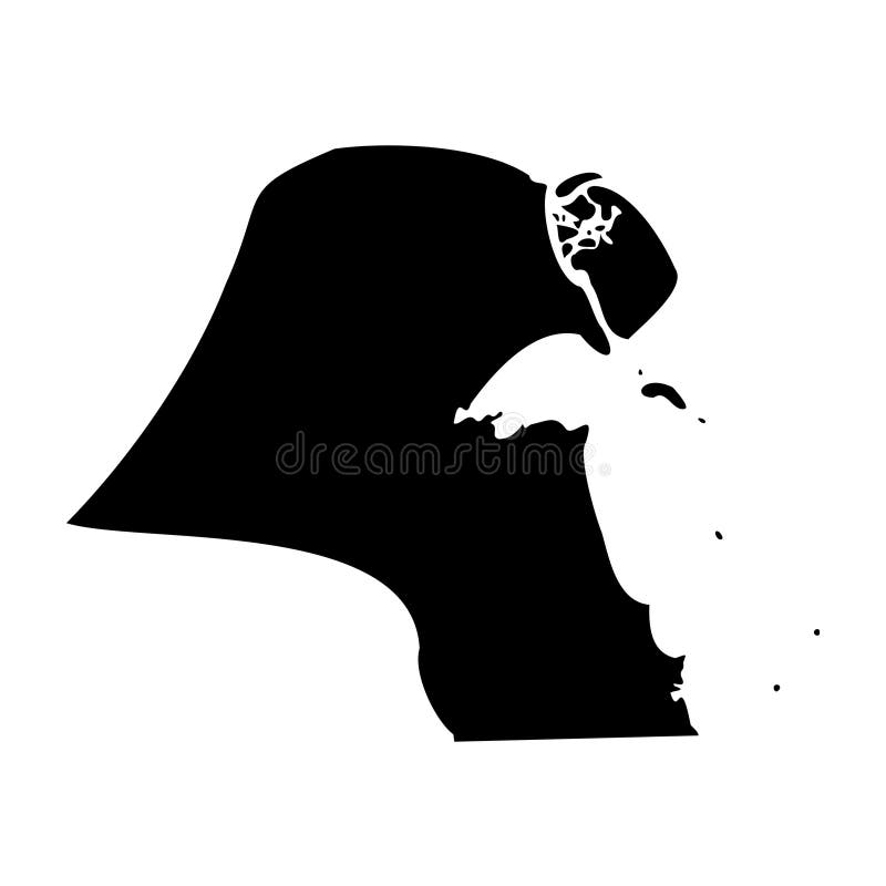 Kuwait vector map silhouette royalty free illustration