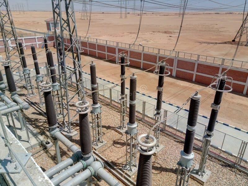 220 Kv High Voltage Substation in the Desert Egypt Stock Image Image