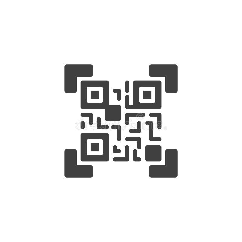 Kvadratisk QR-kodvektorikon vektor illustrationer