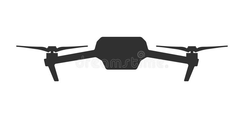 Kvadratkopter som flyger drone icons silhouette symbol. drönare fpv-knapp med åtgärdskamera. foto och video. vektorillustrationsbi stock illustrationer