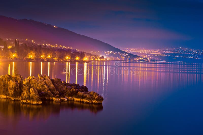 Kvarner bay evening view in Opatija