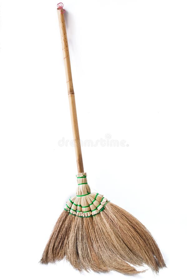 Wooden broom on white background. Wooden broom on white background