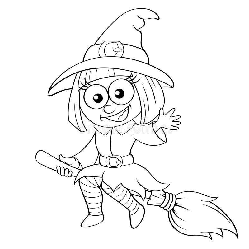 kvastflyghalloween häxa royaltyfri illustrationer kvastflyghalloween häxa royaltyfri illustrationer