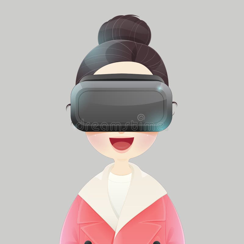 Kvinna med virtuell verklighet