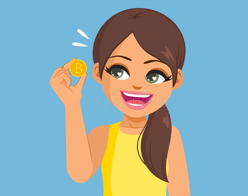 Kvinna som innehar guldmynt royaltyfri illustrationer