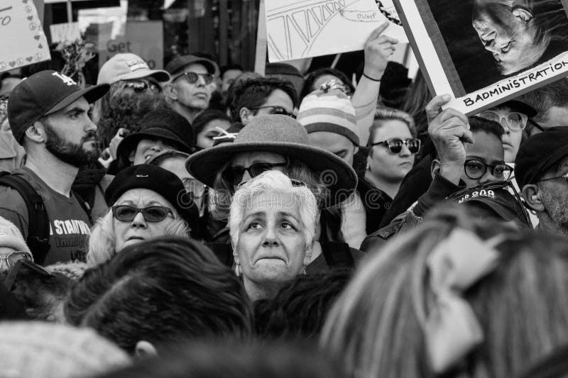 More than 500, 000 people attended the Women`s March in downtown Los Angeles on January 21, 2017, the day after Donald Trump was sworn in as President of the United States. More than 500, 000 people attended the Women`s March in downtown Los Angeles on January 21, 2017, the day after Donald Trump was sworn in as President of the United States.