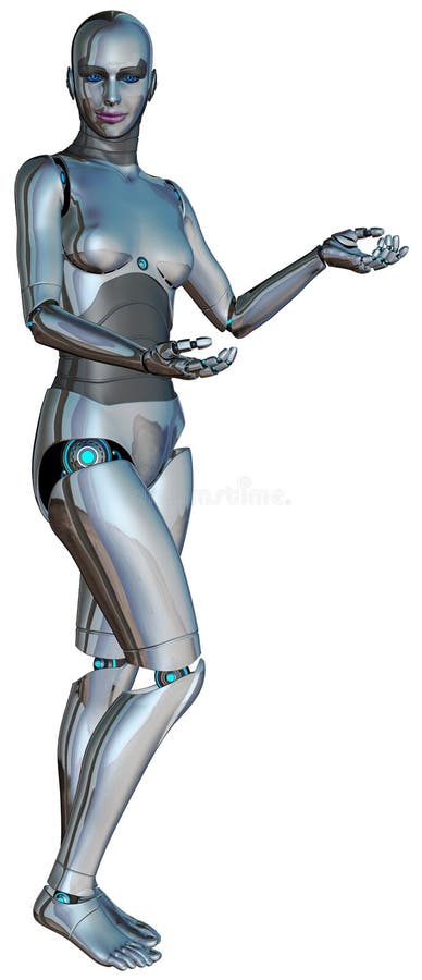 Kvinnarobot DIN PRODUKT som isoleras HÄR vektor illustrationer Kvinnarobot DIN PRODUKT som isoleras HÄR vektor illustrationer
