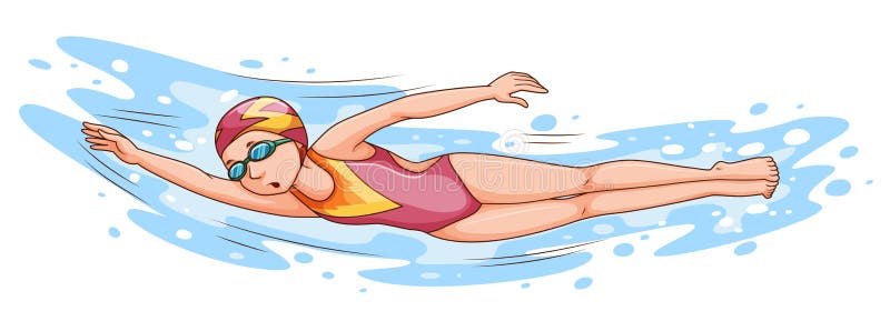 Kvinnasimning i pölen vektor illustrationer Kvinnasimning i pölen vektor illustrationer