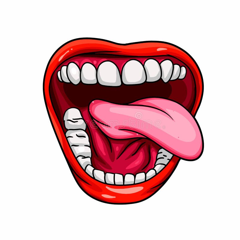Kvinnlig mun med tungan, klistermärke