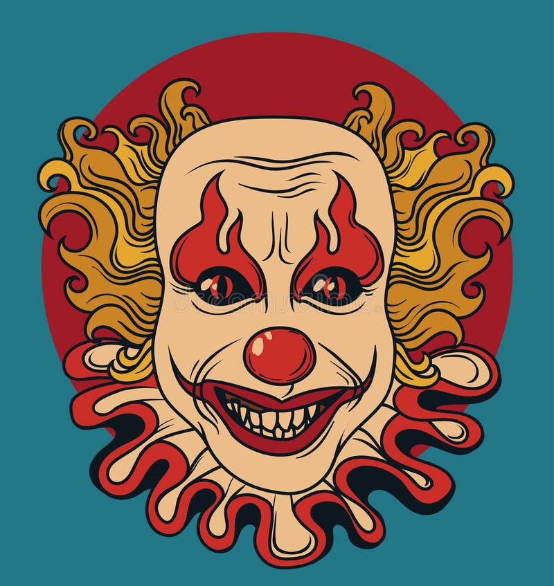 Evil clown, can be used as banner for halloween, vector illustration. Evil clown, can be used as banner for halloween, vector illustration