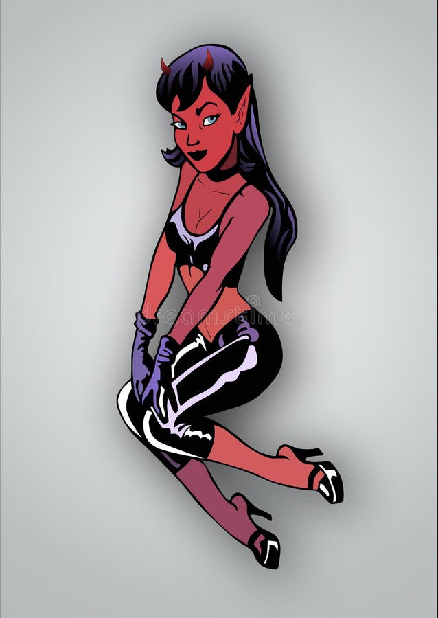 Kwade Pinup stock illustratie Kwade Pinup stock illustratie