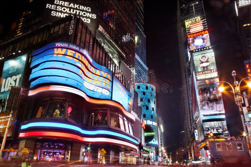Times Square nocą, Nowy Jork zdjęcia stock