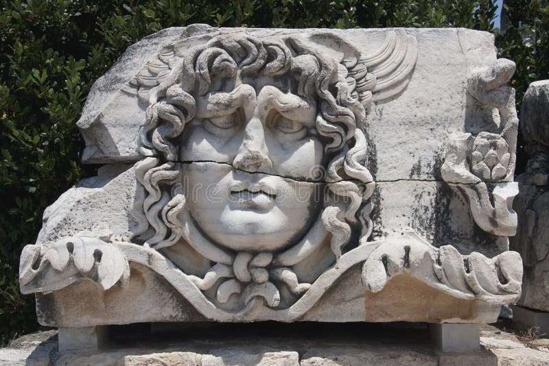 Medusa Gorgon in de Apollotempel royalty-vrije stock afbeeldingen