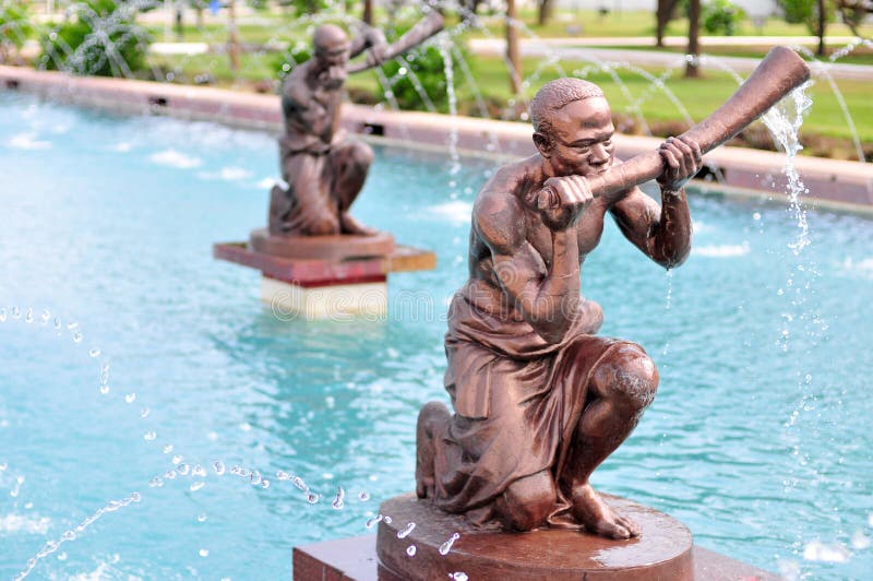 Kwame Nkrumah Memorial Park Fountain fotografia stock libera da diritti