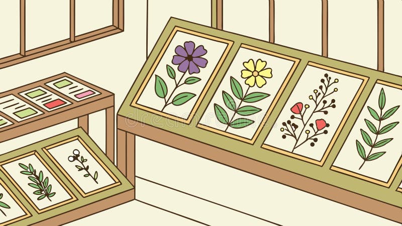 Kwiaty wystrojone sztuka Ekspozycja botaniczna Kwiatowa natura wektor grafiki Projektowanie sztuka sztuczna sztuka royalty ilustracja