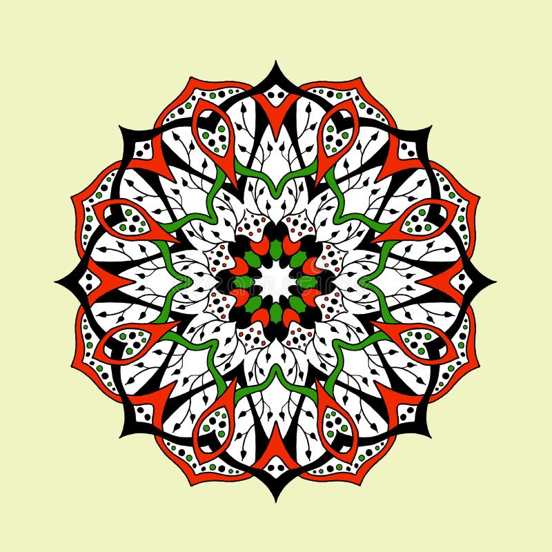 kwiaty zielenieją ilustracyjnego liść mandala wzoru bezszwowych brzmienia Kwiecisty etniczny abstrakt royalty ilustracja kwiaty zielenieją ilustracyjnego liść mandala wzoru bezszwowych brzmienia Kwiecisty etniczny abstrakt royalty ilustracja