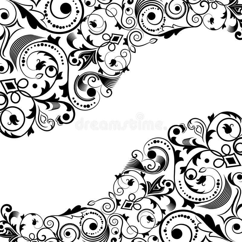 Kwiecisty narożnikowy ornament ilustracji