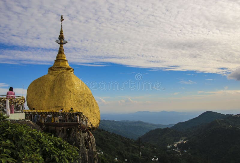 Kyaiktiyo pagoda, Golden rock, Myanmar Burma stock image Kyaiktiyo pagoda, Golden rock, Myanmar Burma stock image