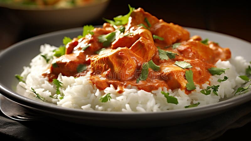 Kycklingtikka masala stock illustrationer