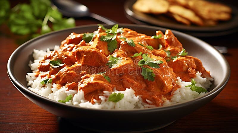 Kycklingtikka masala stock illustrationer