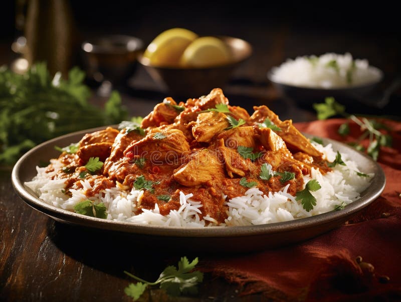 Kycklingtikka masala royaltyfri illustrationer