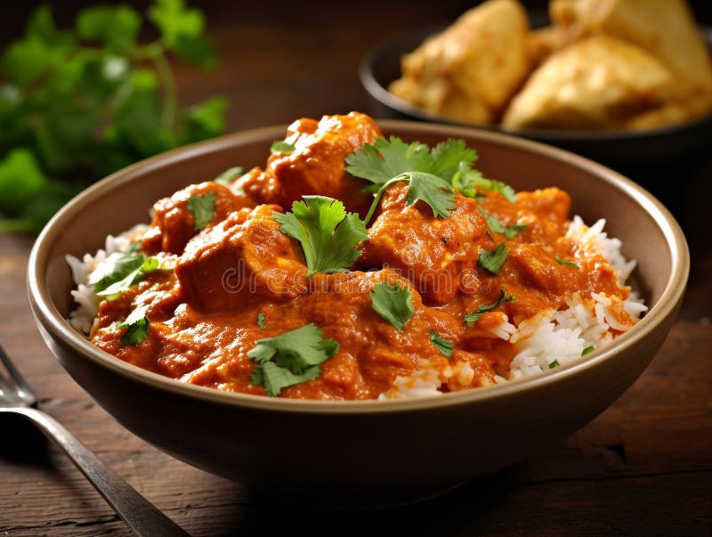 Kycklingtikka masala stock illustrationer