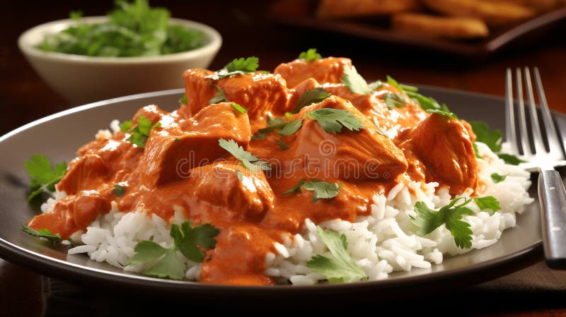Kycklingtikka masala vektor illustrationer