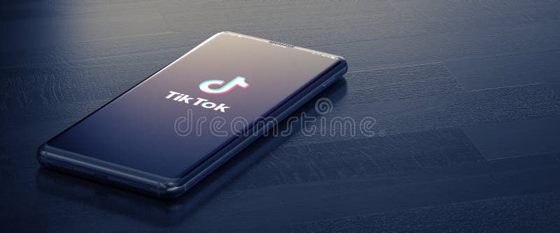 KYIV, UKRAINE-JANUARY, 2020: Tiktok on Smartphone Screen. 3D.