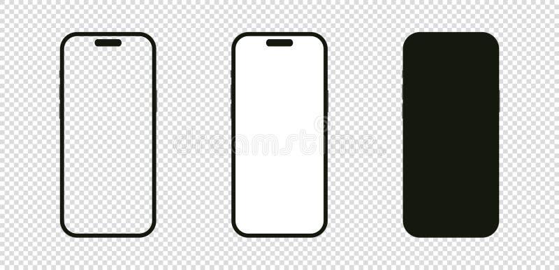 Kyiv, Ukraine - July 10 2023: Mockup new generation phone. Set of Iphone 15 Pro Max vector illustration. Blank screen