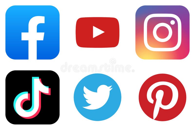 Set Of Most Popular Social Media Logos White Background Facebook Instagram Twitter Tiktok Editorial Photo Illustration Of Communication Friends