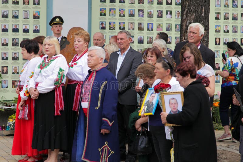 Kyiv / Ukraine - 08/29/2018 Memorial Day of the victims of the Russian-Ukrainian war. Memorial day of Ilovaisk 2014. royalty free stock photo Kyiv / Ukraine - 08/29/2018 Memorial Day of the victims of the Russian-Ukrainian war. Memorial day of Ilovaisk 2014. royalty free stock photo