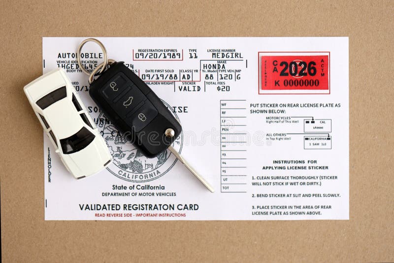 KYIV, UKRAINE - OCTOBER 1, 2025 Validated registration card with remote control car keys royalty free stock photography