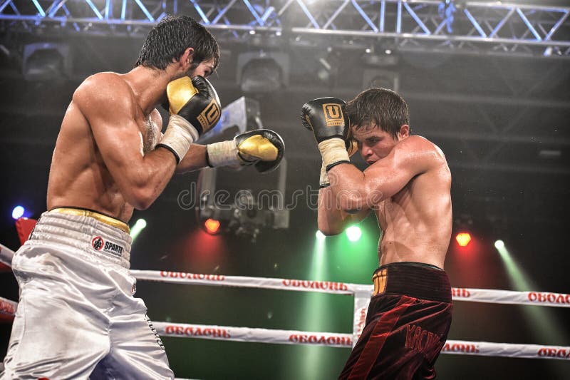 An Unidentified Boxers in the Ring during Fight for Ranking