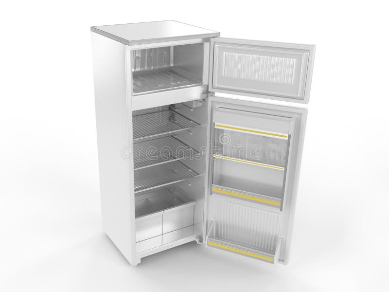 Refrigerator on white background. Refrigerator on white background
