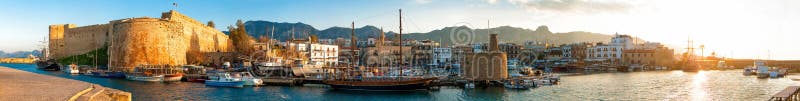 Kyrenia harbour and Medieval castle, Cyprus royalty free stock image Kyrenia harbour and Medieval castle, Cyprus royalty free stock image