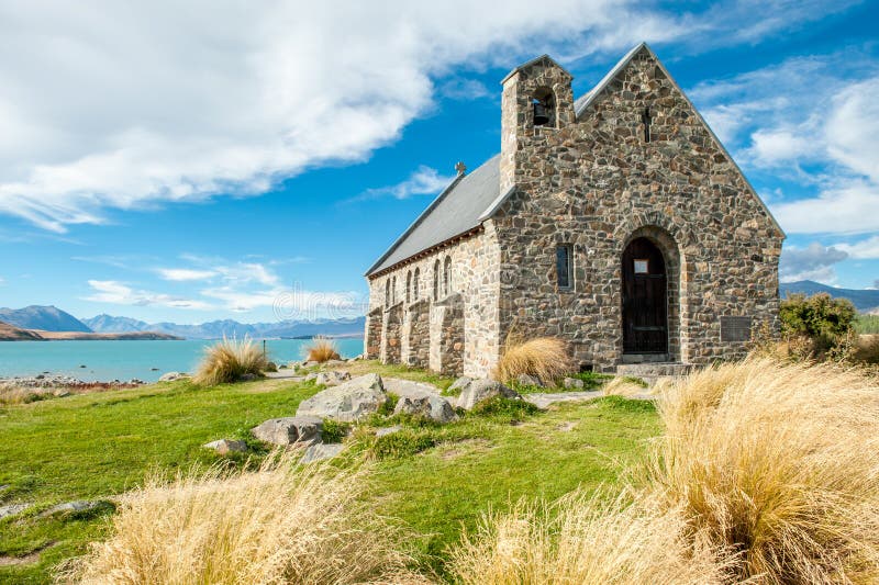 Kyrka av den bra herden, sjö Tekapo, Nya Zeeland arkivbild Kyrka av den bra herden, sjö Tekapo, Nya Zeeland arkivbild