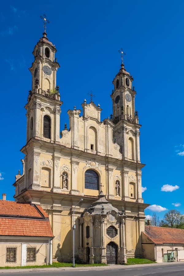 Kyrka av uppstigningen av Herren, Vilnius, Litauen arkivfoto Kyrka av uppstigningen av Herren, Vilnius, Litauen arkivfoto