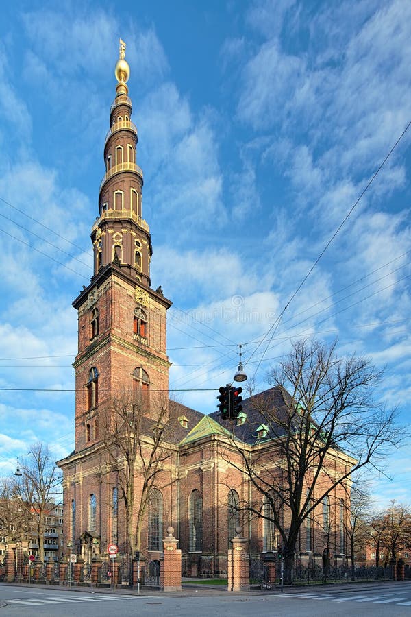 Kyrka av vår frälsare i Köpenhamnen, Danmark arkivbilder Kyrka av vår frälsare i Köpenhamnen, Danmark arkivbilder