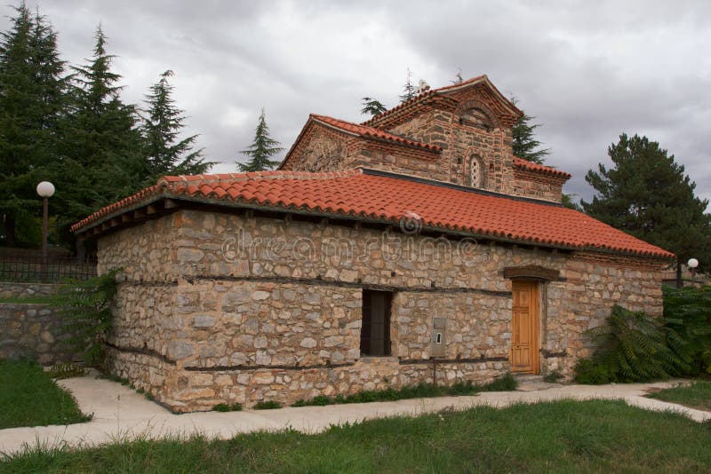 Kyrka i Makedonien på sjön Ohrid fotografering för bildbyråer Kyrka i Makedonien på sjön Ohrid fotografering för bildbyråer