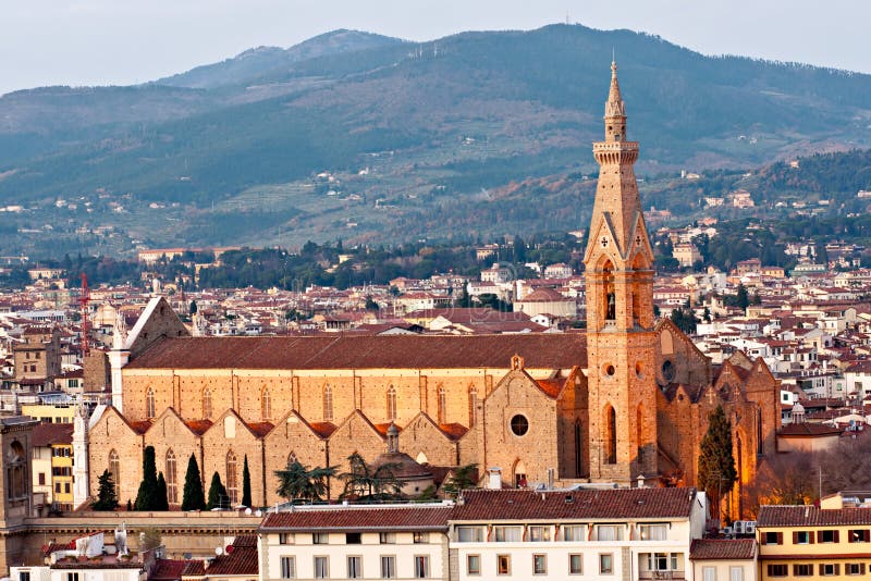 kyrklig croceflorence santa tuscany sikt royaltyfri bild kyrklig croceflorence santa tuscany sikt royaltyfri bild