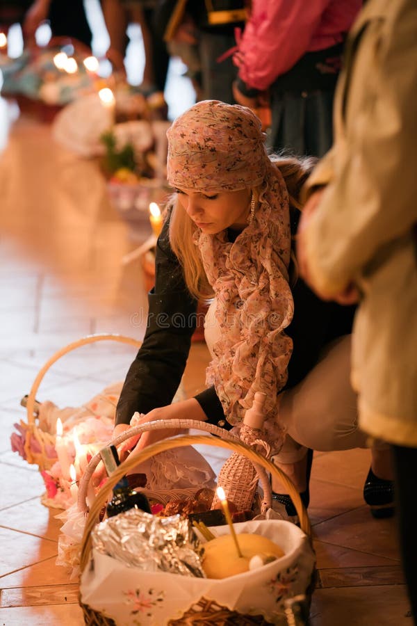 April 24, 2011 Ukraine. Easter at church. The parishioners of the Orthodox Church during the ceremony of prayer and dedication in anticipation of festive Easter cakes. April 24, 2011 Ukraine. Easter at church. The parishioners of the Orthodox Church during the ceremony of prayer and dedication in anticipation of festive Easter cakes