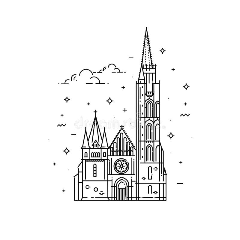 Kyrkor av Ungern Matthias kyrka stock illustrationer Kyrkor av Ungern Matthias kyrka stock illustrationer