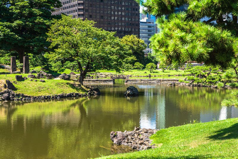 Kyu Shiba Rikyu Garden In Minato Ward Tokyo Japan Stock Image